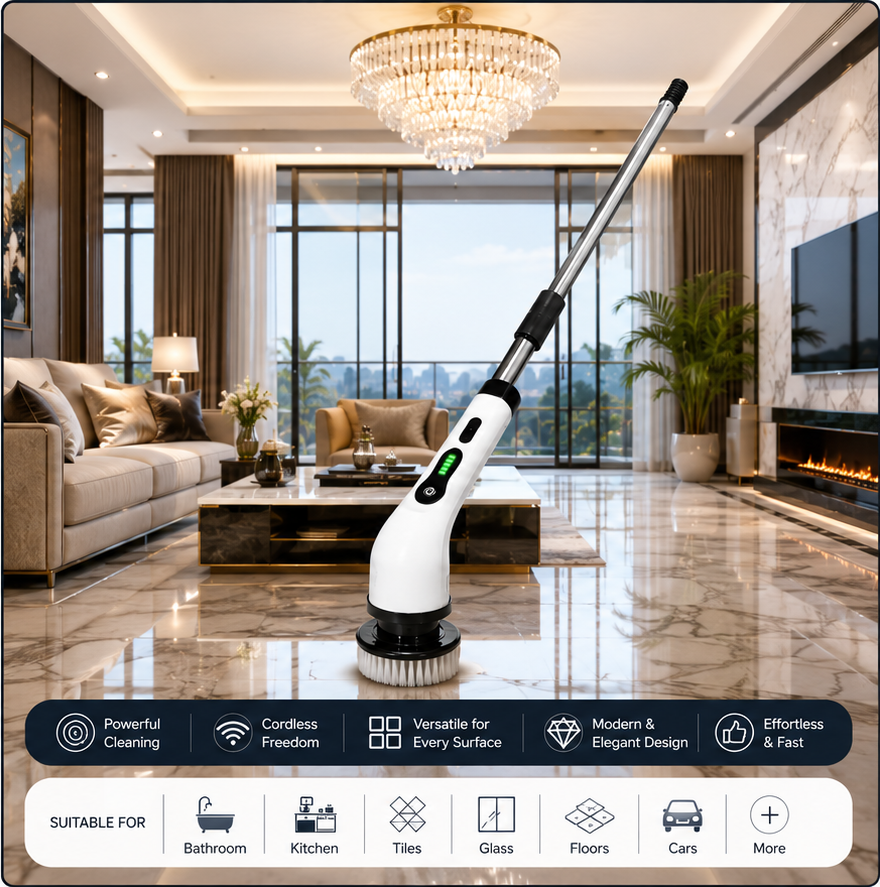 Cordless Spin Scrubber with 8 Brush Heads