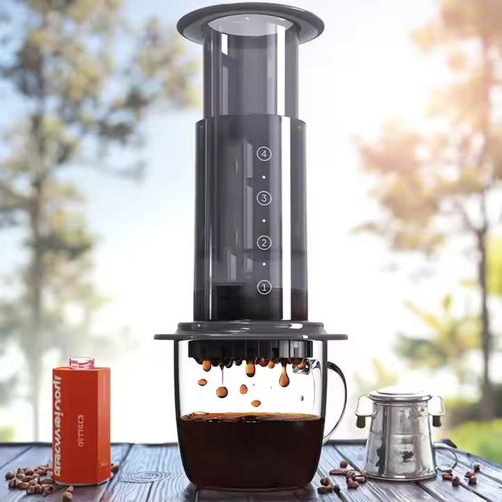 Portable 350ml French press coffee maker
