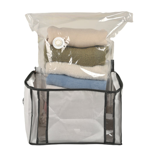 Vacuum storage bags with compact electric pump
