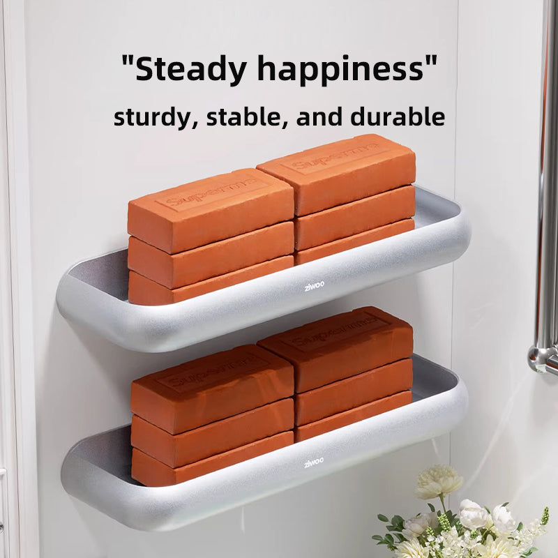 2-Piece No-Drill Bathroom Shelf Set
