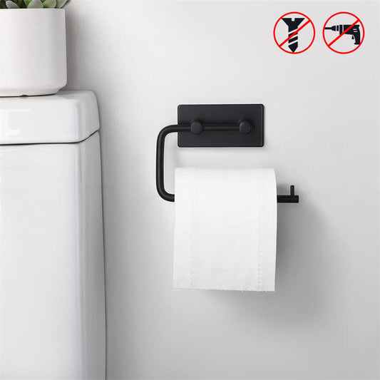 No-drill wall-mounted tissue roll holder
