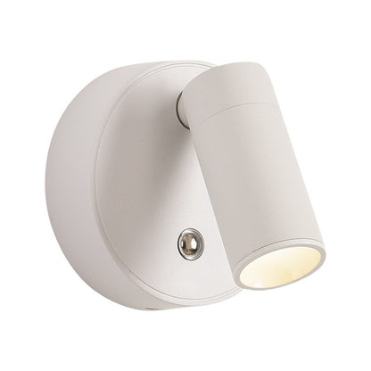 White rechargeable magnetic touch wall lamp mounted beside a bed
