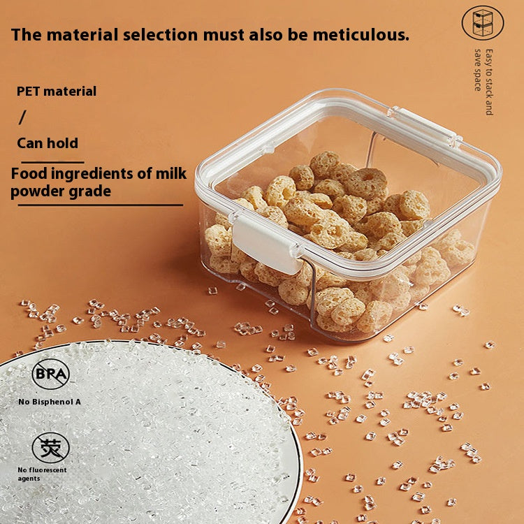 Pantry storage container filled with dry food
