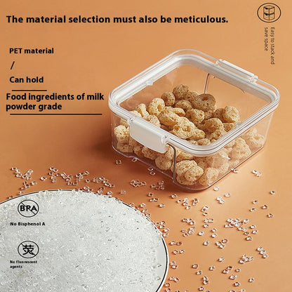 Pantry storage container filled with dry food
