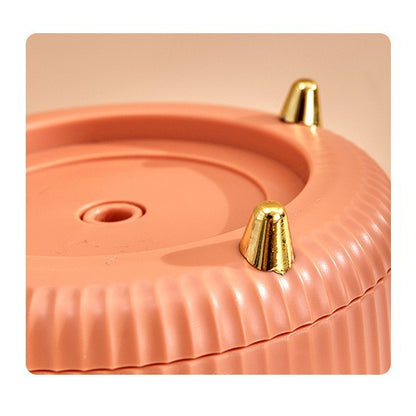 Rotating cosmetic storage organizer with arranged makeup tools

