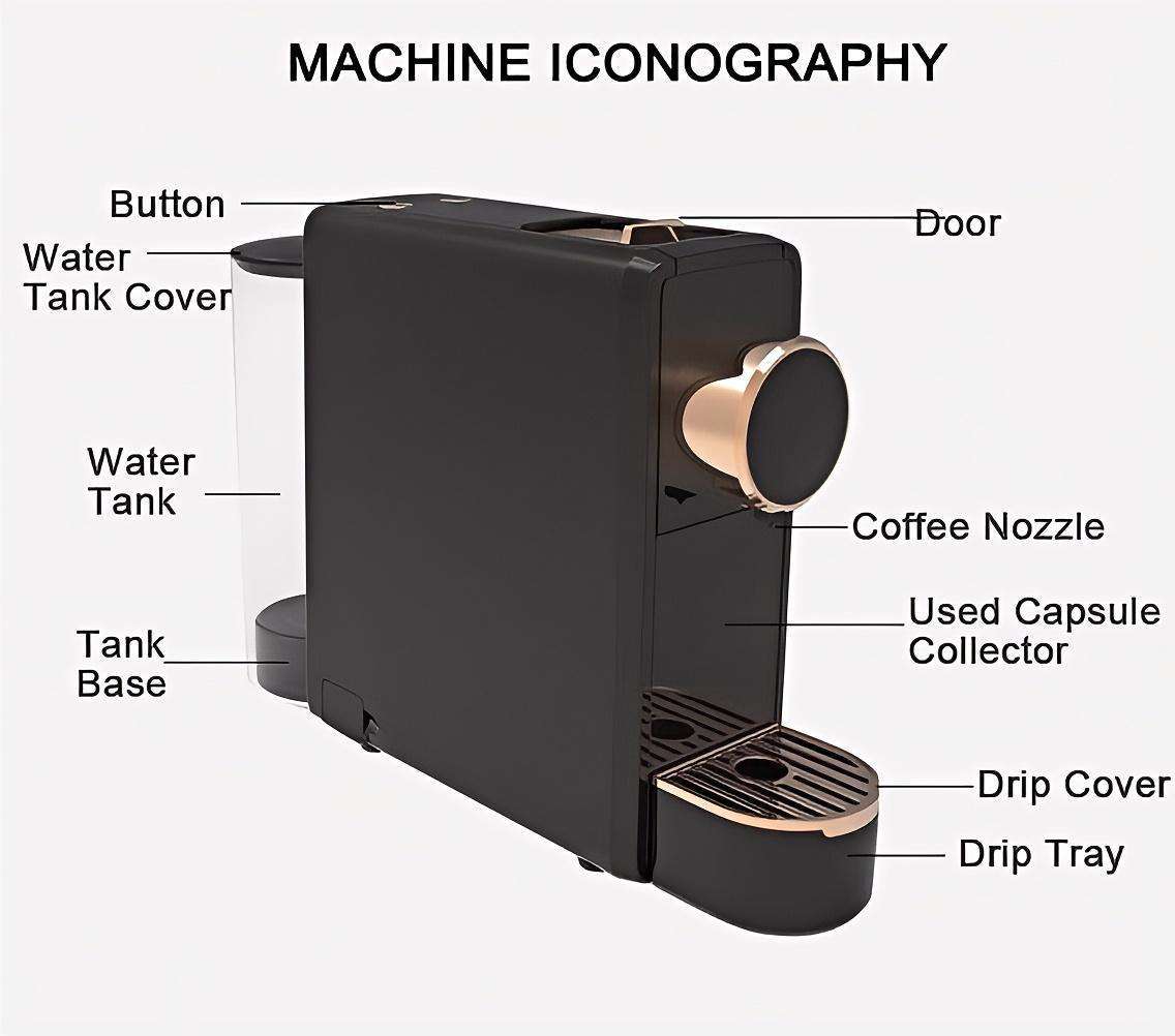 19-Bar Capsule Espresso Machine control panel close-up
