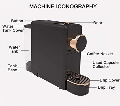 19-Bar Capsule Espresso Machine control panel close-up
