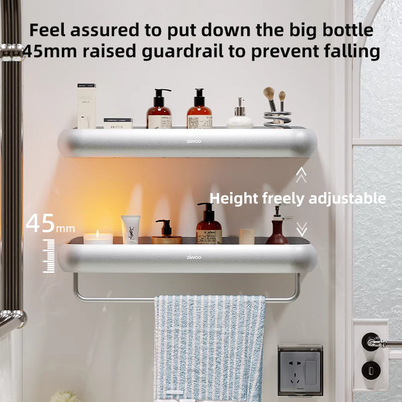 2-Piece No-Drill Bathroom Shelf Set
