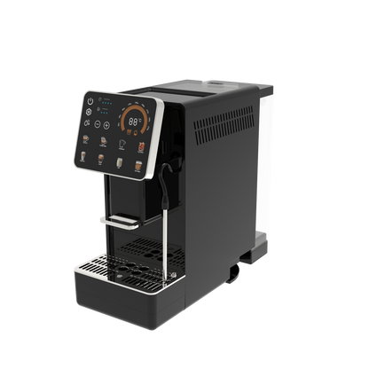 19-Bar Automatic Espresso Machine with Grinder on a kitchen counter

