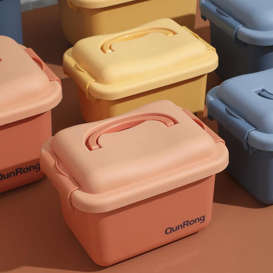 Stackable kids toy storage box with lid
