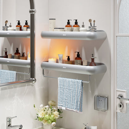 2-Piece No-Drill Bathroom Shelf Set