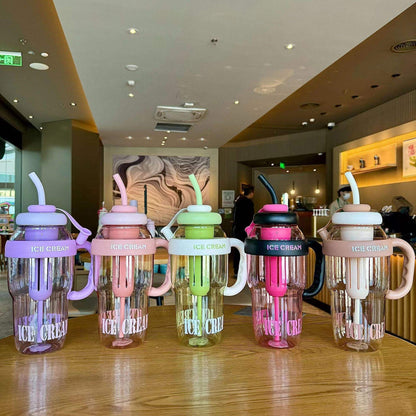 Complete 300ml tumbler with handle, lid, and straw

