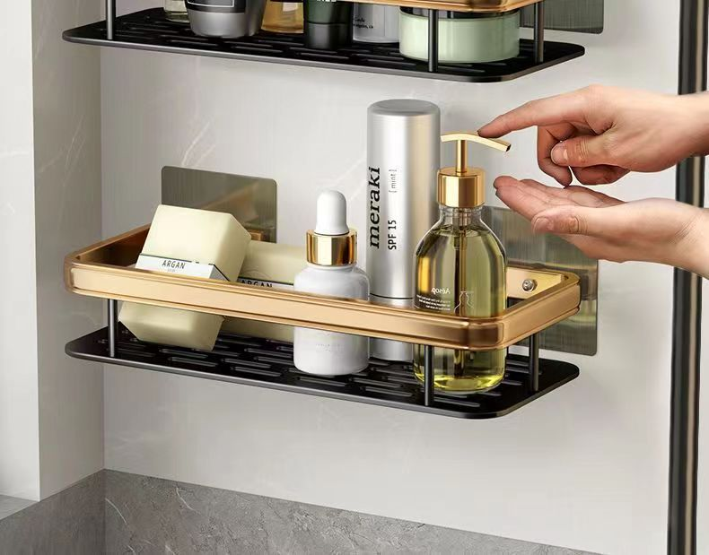 Close view of the wall shelf frame and raised edges
