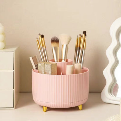 Close view of the makeup organizer compartments
