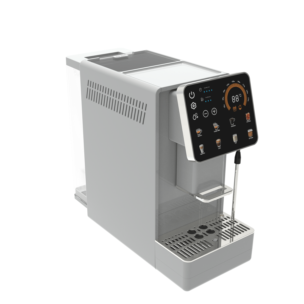 19-Bar Automatic Espresso Machine with Grinder brewing espresso
