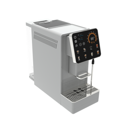 19-Bar Automatic Espresso Machine with Grinder brewing espresso
