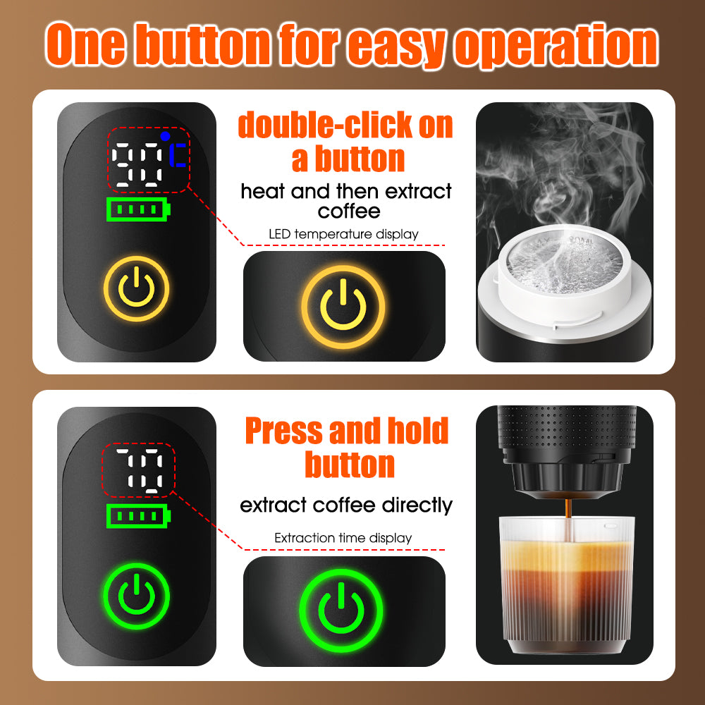 Portable espresso maker with removable drinking cup
