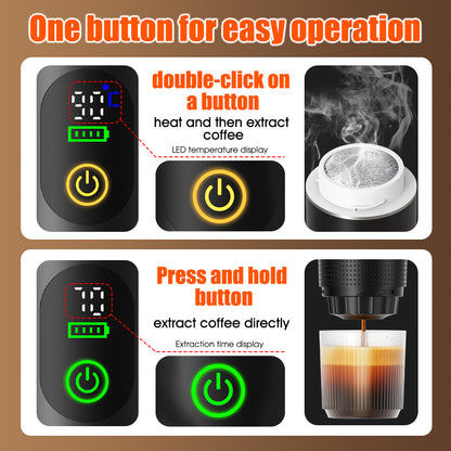 Portable espresso maker with removable drinking cup
