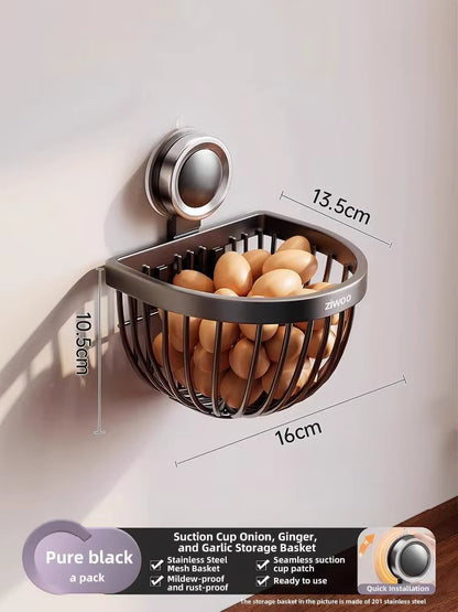 Black and white color options for the wall-mounted storage basket
