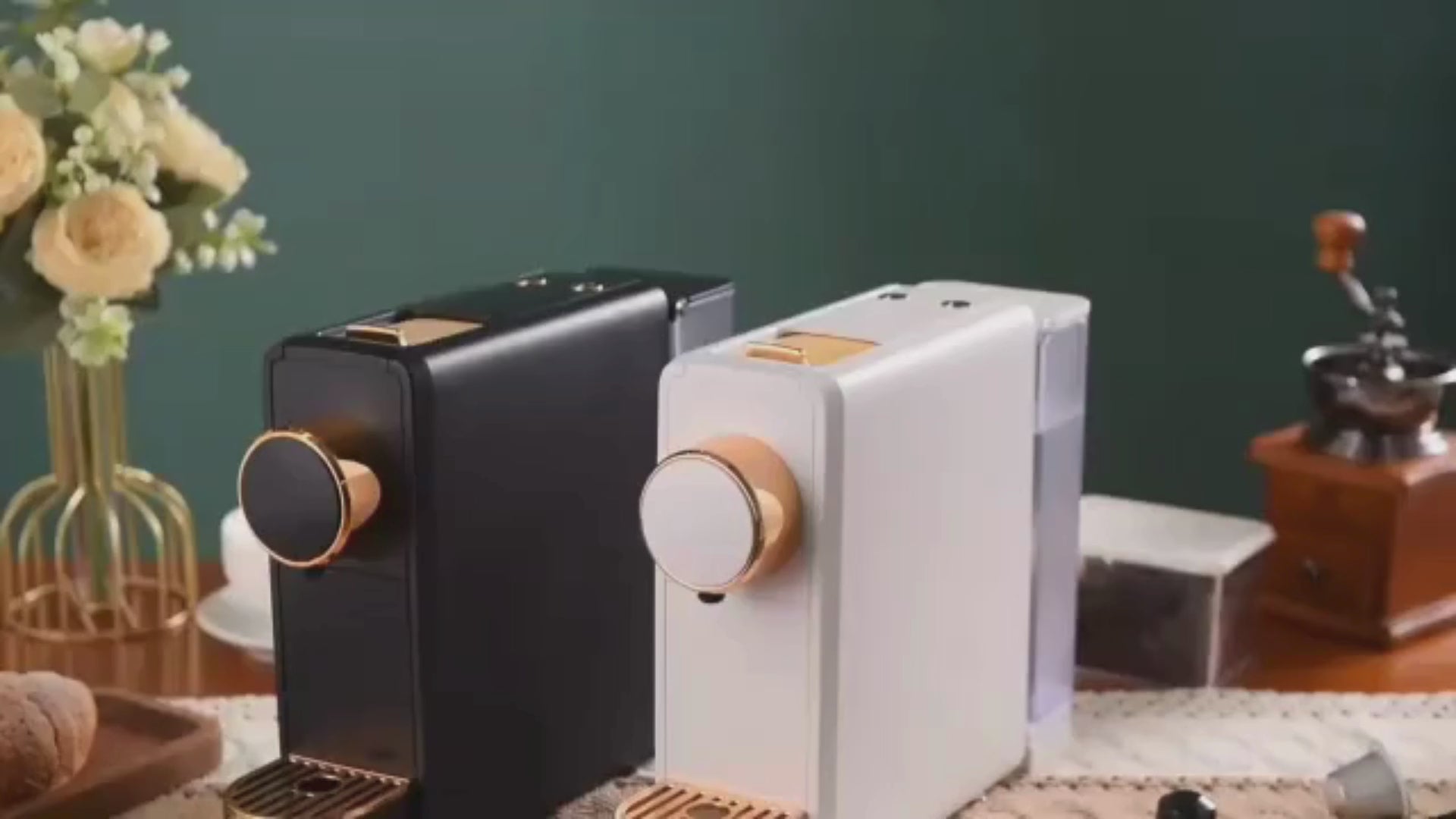 19-Bar Capsule Espresso Machine on a kitchen counter
