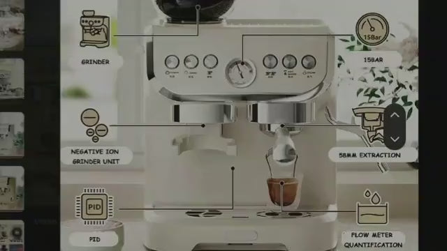 espresso machine frothing milk with its manual steam wand
